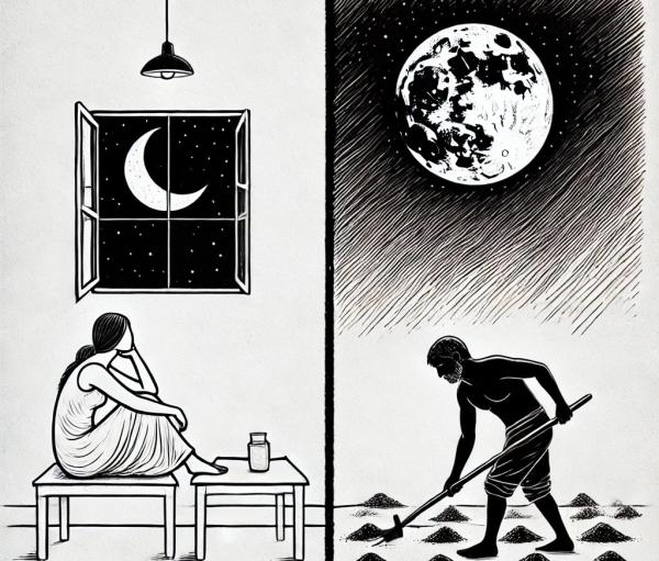 कविता: चाँद और रोटी - मुसाफ़िर